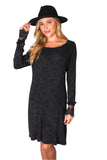 Black Lace Long Sleeve Dress β Elegant Slim Fit A-line Mini Dress for Women