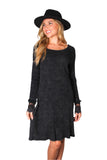 Black Lace Long Sleeve Dress β Elegant Slim Fit A-line Mini Dress for Women