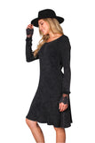 Black Lace Long Sleeve Dress β Elegant Slim Fit A-line Mini Dress for Women