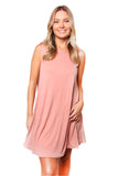 Light Pink Sleeveless A-Line Dress – Summer Loose Fit Casual Tank Dress for Women