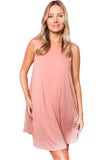Light Pink Sleeveless A-Line Dress – Summer Loose Fit Casual Tank Dress for Women