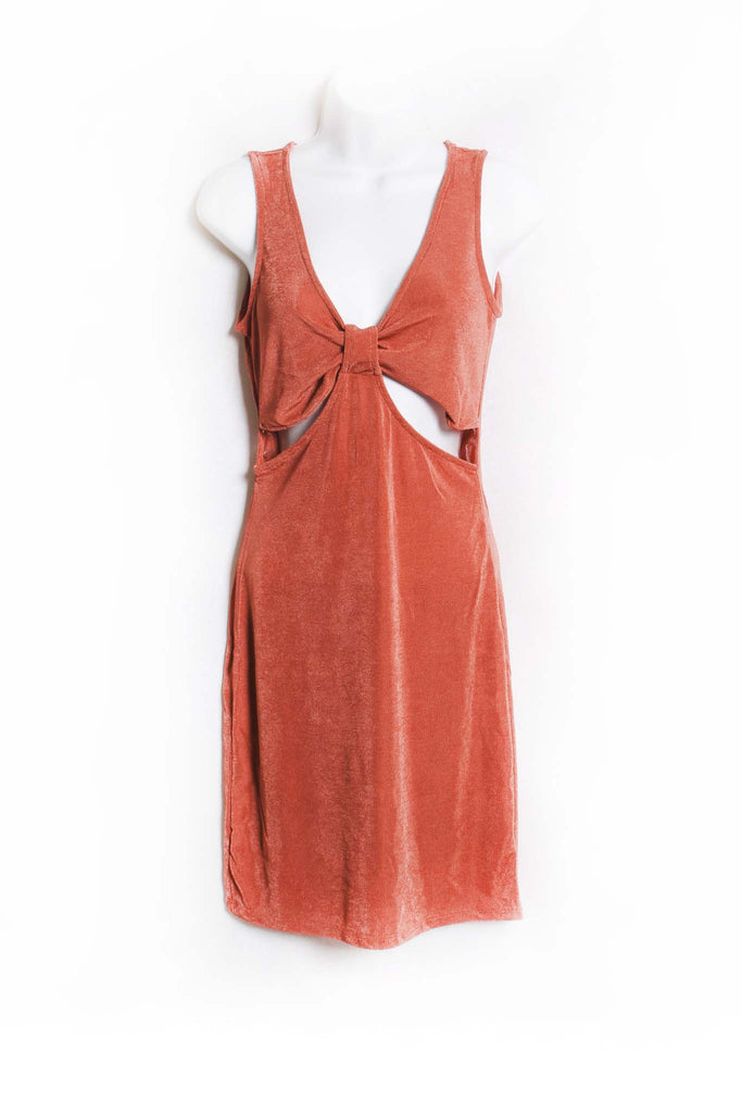 Brick Pink V-Neck Spaghetti Strap Dress – Summer Slim Fit Casual Mini Dress for Women