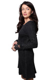 Black Lace Long Sleeve Dress β Elegant Slim Fit A-line Mini Dress for Women