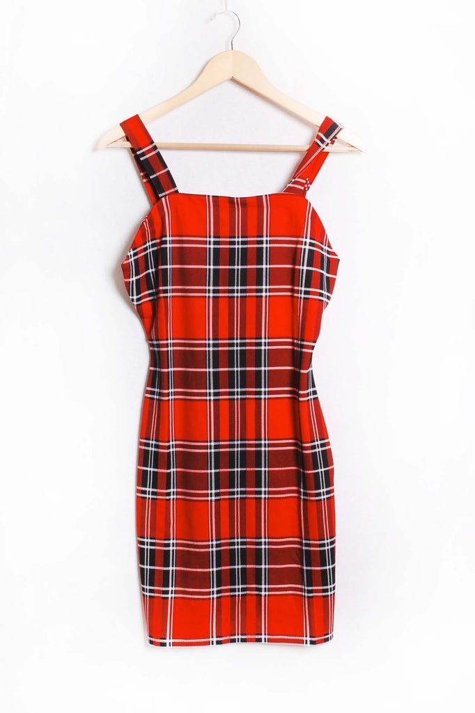 Red Plaid Spaghetti Strap Dress β Summer Retro Bodycon Mini Dress for Women
