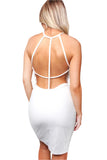 White Cross Halter Backless Bodycon Dress – Minimal Elegance with a Bold Feminine Touch