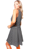 Black and White Striped Sleeveless A-Line Dress – Effortless Style for Everyday Comfort
