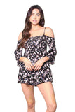 Off-Shoulder Floral Romper – Summer Casual Short Jumpsuit