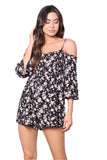 Off-Shoulder Floral Romper – Summer Casual Short Jumpsuit