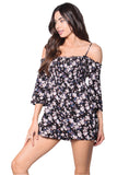 Off-Shoulder Floral Romper – Summer Casual Short Jumpsuit