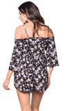 Off-Shoulder Floral Romper – Summer Casual Short Jumpsuit