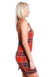 Red Plaid Spaghetti Strap Dress – Summer Retro Bodycon Mini Dress for Women